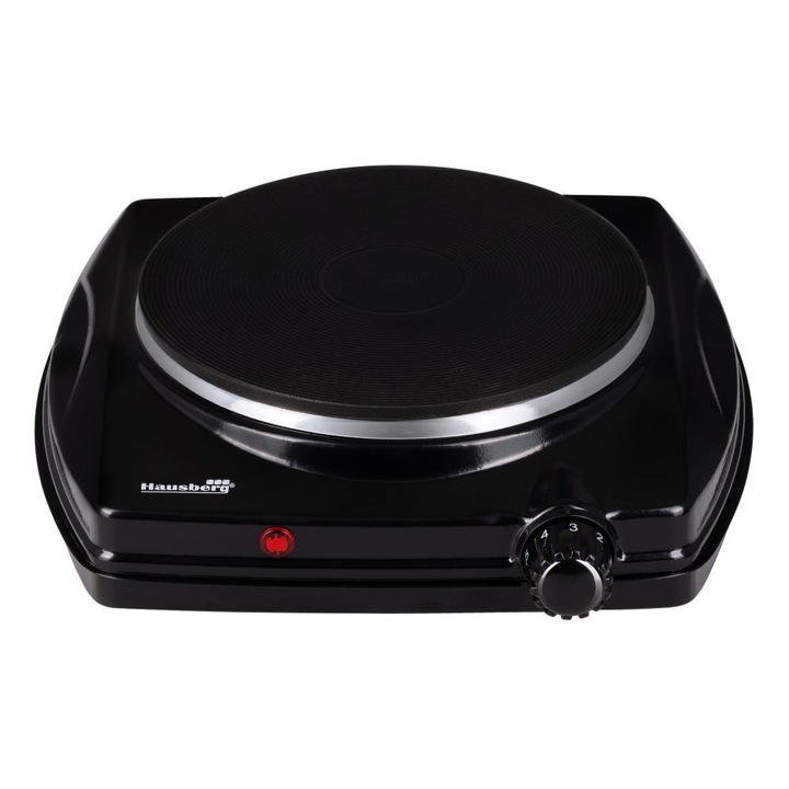 Електрически котлон Hausberg HB-519NG, Черен, Единичен, Мощност 1500W, Термостат