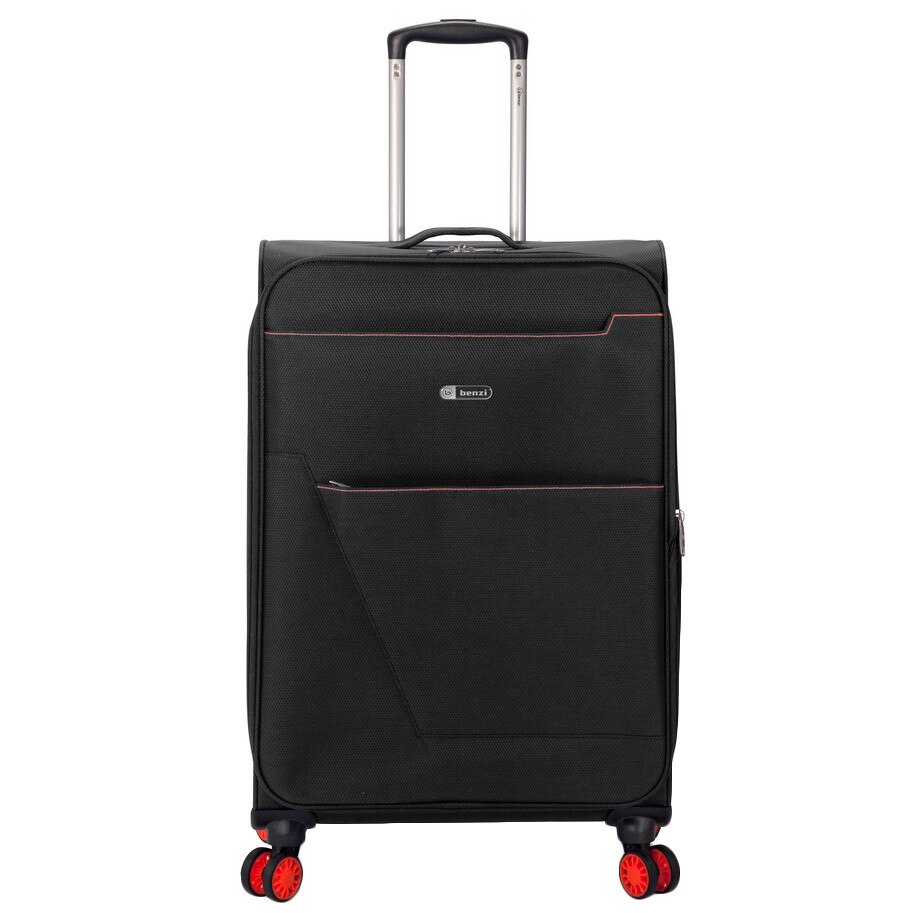 Troler Cabina, Extensibil, Benzi, Poliester, 4 Roti Duble, BZ 5572- 55 cm, Negru