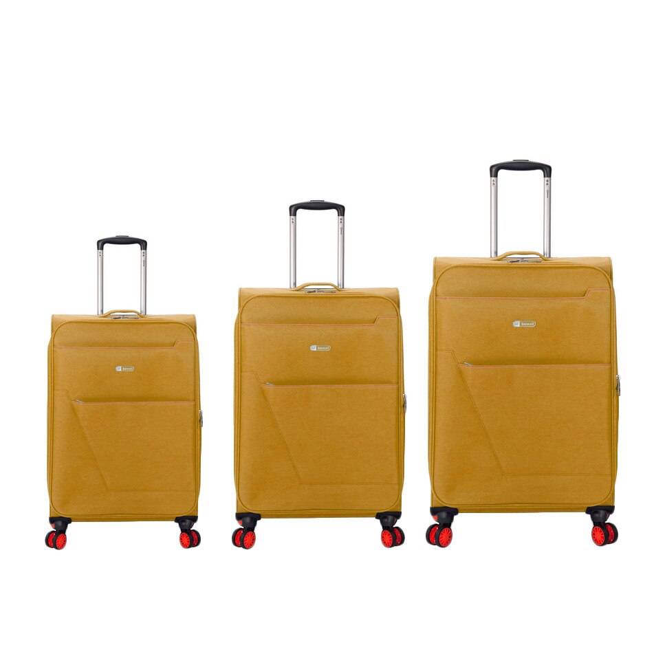 Set Trolere, Extensibil, Benzi, Poliester, 4 Roti Duble, BZ 5572, 3 Piese, Galben