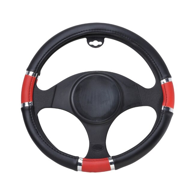 Husa volan Chrome Ring Red, material cauciucat, diametru 37-39cm