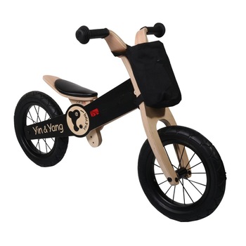 Bicicleta pedagogica fara pedale pentru copii NOVOKIDS™ YinYang Wooden Bike , Din lemn masiv, roti 12 Bicicleta pedagogica fara pedale pentru copii NOVOKIDS™ YinYang Wooden Bike , Din lemn masiv, roti 12