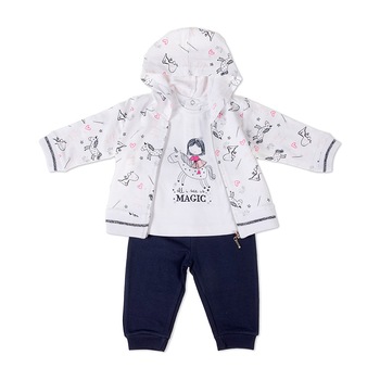 Trening 3 piese Babybol fete, imprimeu unicorn, navy Trening 3 piese Babybol fete, imprimeu unicorn, navy