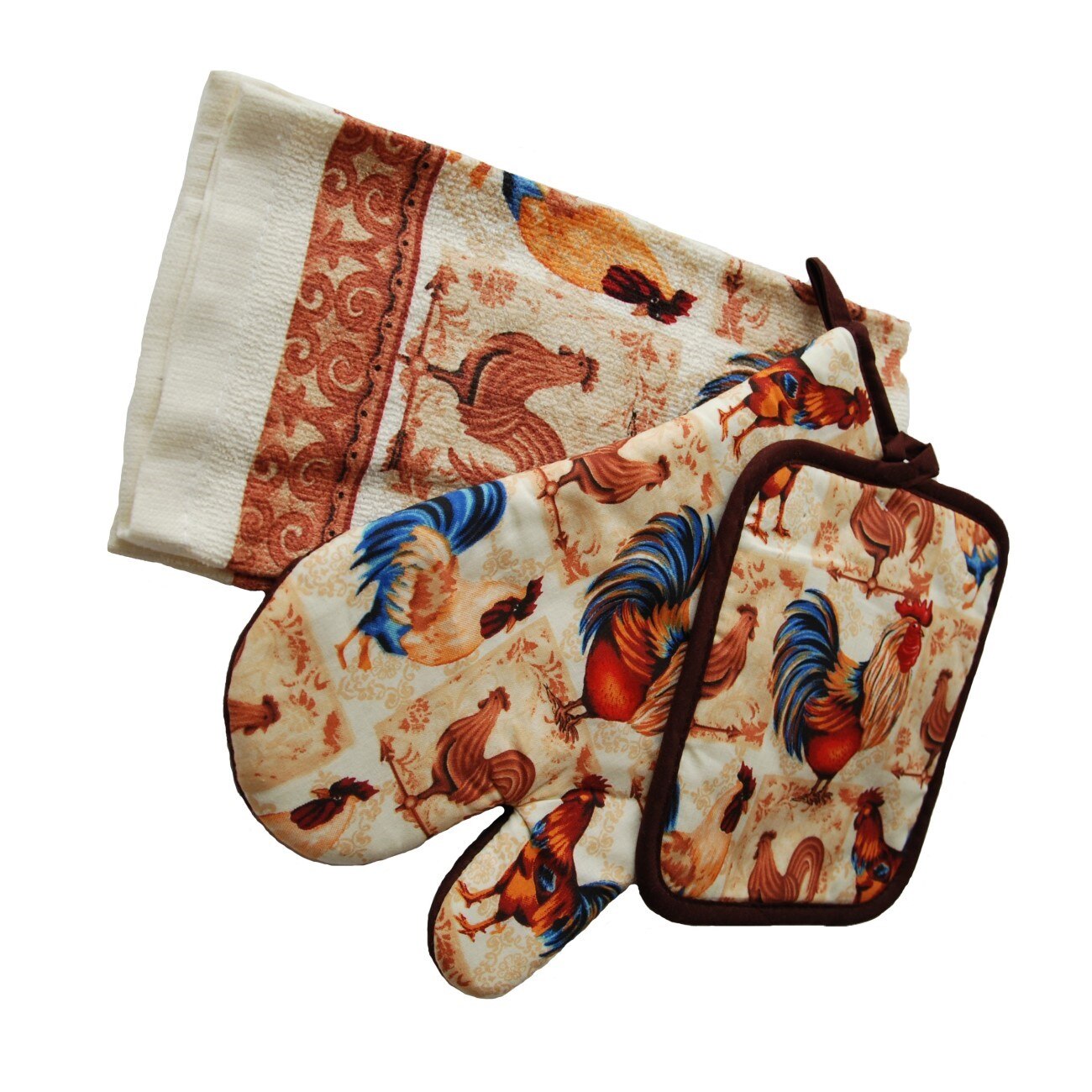 Set bucatarie, prosop, manusa, suport oala,bumbac, dimensiune 32x18 cm