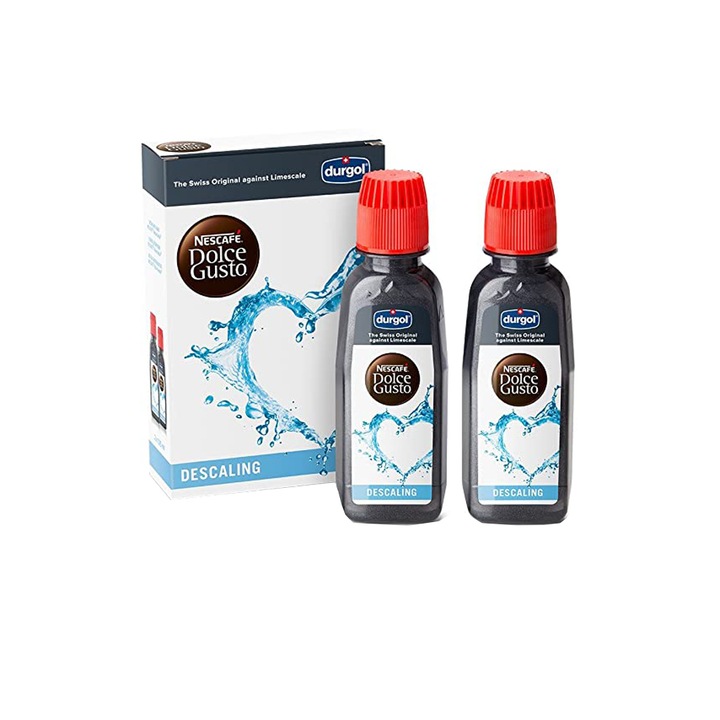Комплект разтвор за отстраняване на котлен камък за еспресо, Durgol Swiss, 2 x 125 ml