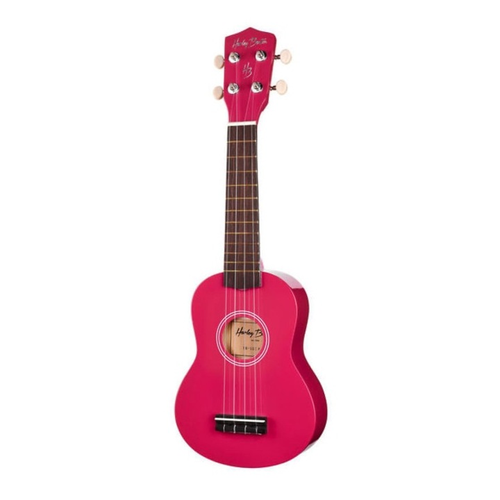 Ukulele gitár, bíbor rózsaszín, 4 húr, hordtáska mellékelve