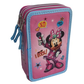 Penar echipat Minnie Mouse 3D 36 piese Carioca Roz/Bleu Penar echipat Minnie Mouse 3D 36 piese Carioca Roz/Bleu