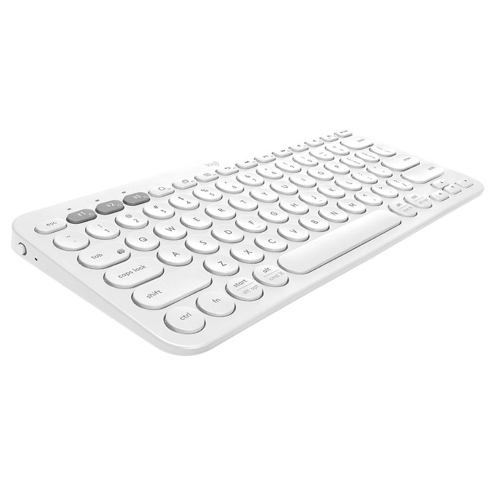 Клавиатура Logitech K380, безжична, компактна, нисък профил, бяла ...