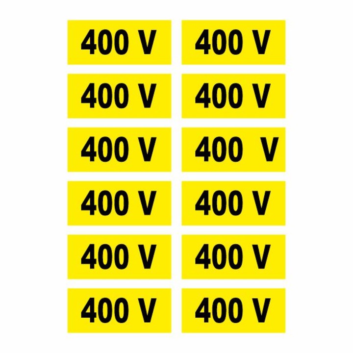 Indicator autocolant - Indicator Atentie 400v, set 12 buc autocolant, 7x3cm eticheta