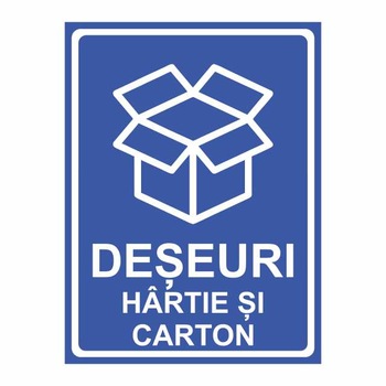 Indicator autocolant - Colectare selectiva Deseuri - hartie si carton, 15x20 cm Indicator autocolant - Colectare selectiva Deseuri - hartie si carton, 15x20 cm
