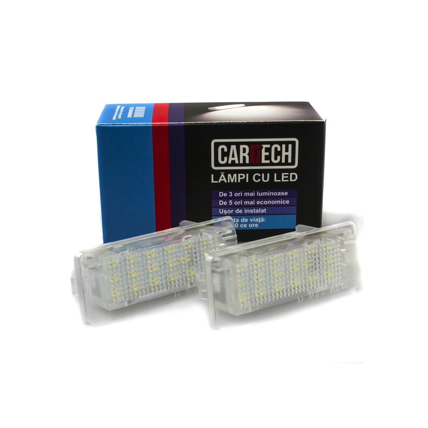 Set 2 Lampi numar LED dedicate pentru Renault, Dacia