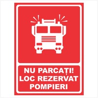 indicator autocolant - nu parcati loc rezervat pompieri 15x20 cm imagen 50_0_
0