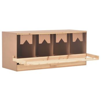 Cuibar cu 5 compartimente pentru gaini, vidaXL, 106 x 40 x 45 cm, Lemn masiv de pin, Maro Cuibar cu 5 compartimente pentru gaini, vidaXL, 106 x 40 x 45 cm, Lemn masiv de pin, Maro