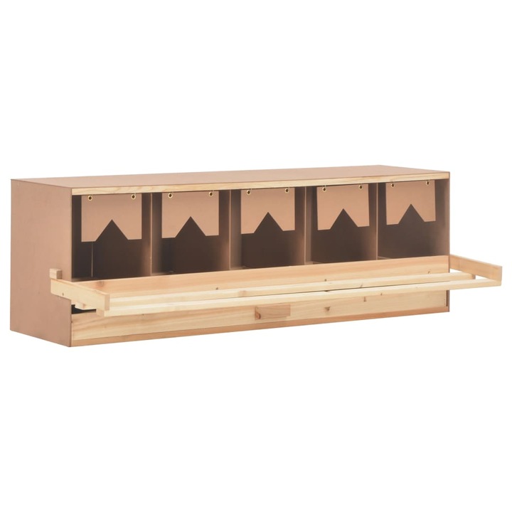 cuibar cu 5 compartimente pentru gaini vidaxl 117 x 33 x 38 cm lemn masiv de pin maro imagen 1_0_
6
