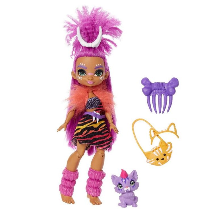 Papusa Mattel, Cave Club Wild BBQ Roaralay Doll, 3 ani +