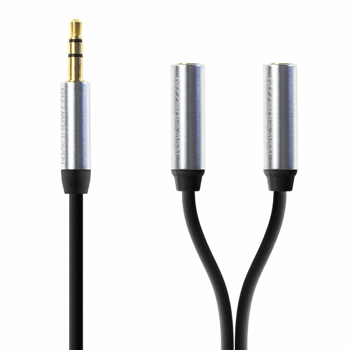 Преходник Digital One SP00122 aux-26 стерео жак мъжки към 2 стерео жака женски, Аудио разклонител, Audio splitter