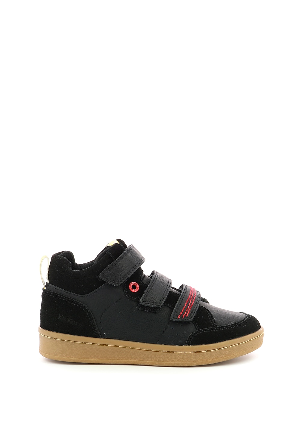 Kickers kids, Pantofi sport din piele ecologica cu garnituri din piele intoarsa
