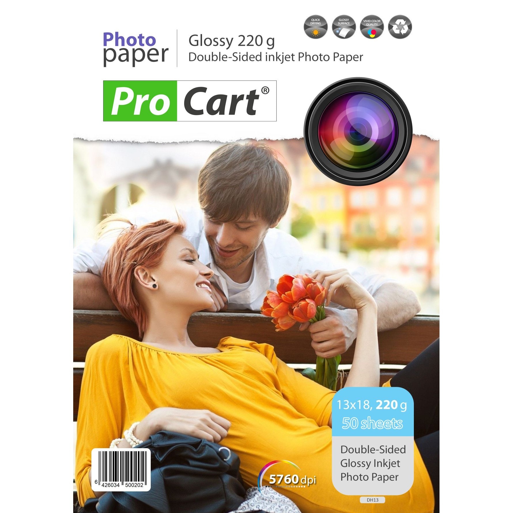 Hartie Foto ProCart High Glossy, 13x18 cm, 220g, 50 coli