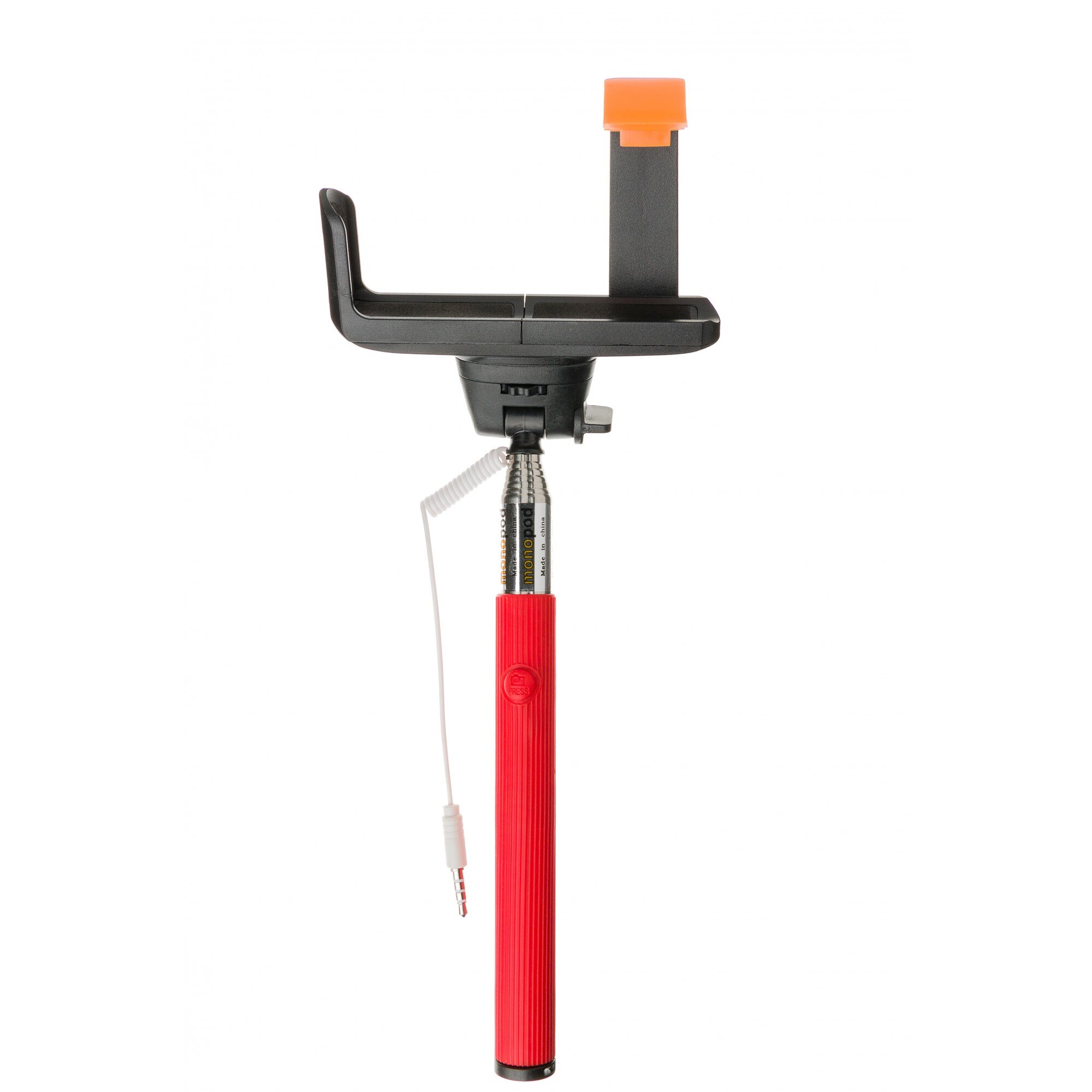 Silicon Holder Selfi Stick Kabelwelt, GKWHRss02/03, cu actionare a shutter-ului prin cablu, Rosu