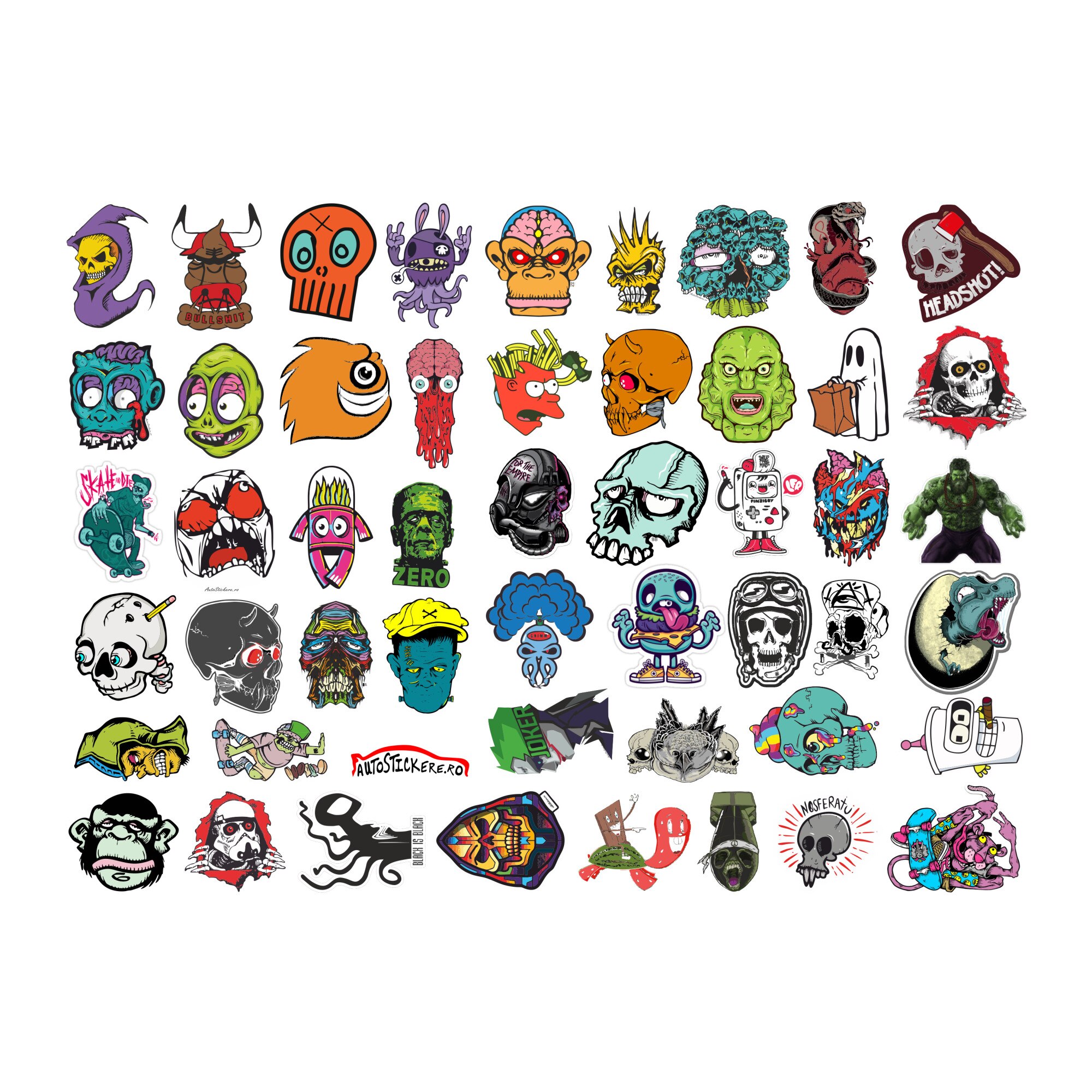 Set 50 bucati Stickere Laminate Monsters