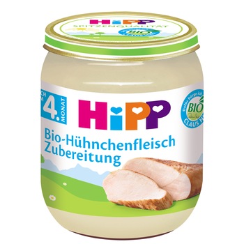 Meniu Hipp, carne de pui, 125g, de la 4 luni Meniu Hipp, carne de pui, 125g, de la 4 luni