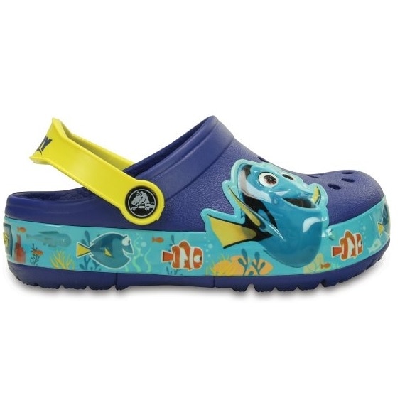 Papuci Crocslights Finding Dory Cerulean Blue/Lemon, Albastru