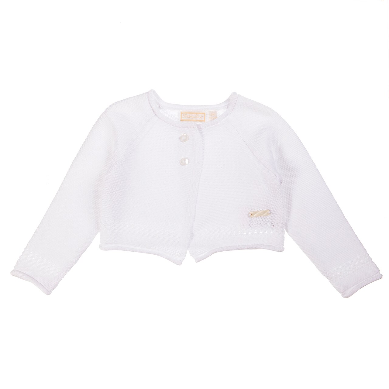 Cardigan Babybol fete, tricot, alb-crem