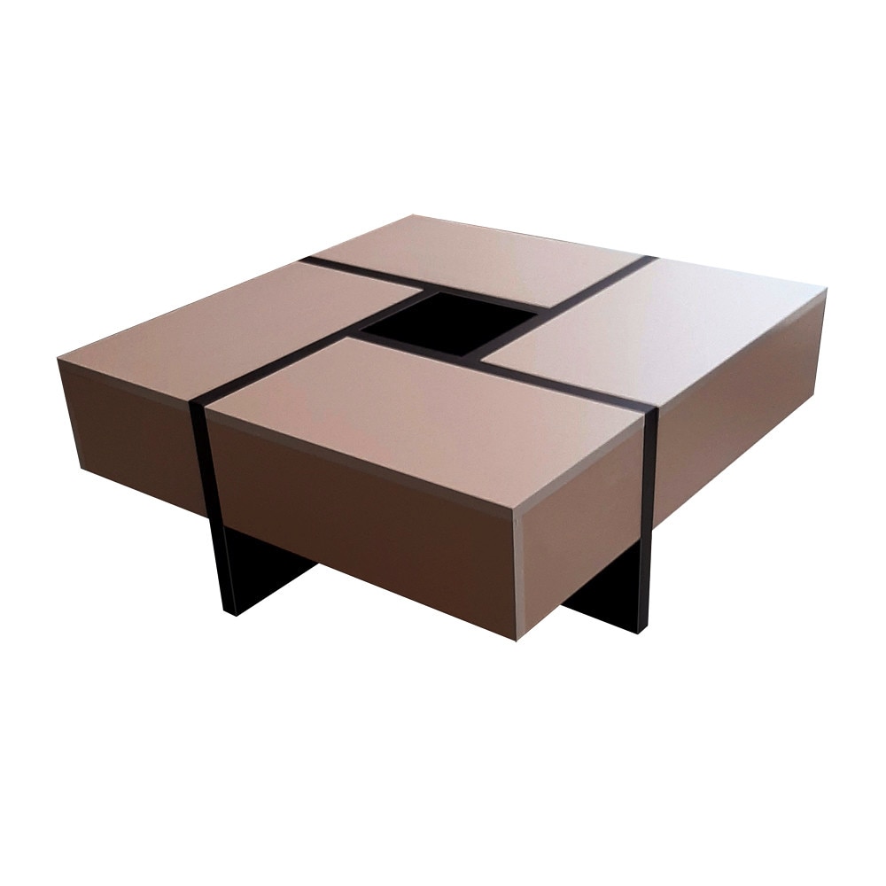 Masuta Geneva , 4 sertare, ice coffee/wenge, 85 x 35 cm