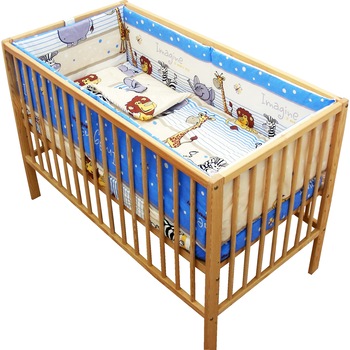 Lenjerie patut bebe cu 5 piese safari in patut 140 x 70 cm Lenjerie patut bebe cu 5 piese safari in patut 140 x 70 cm