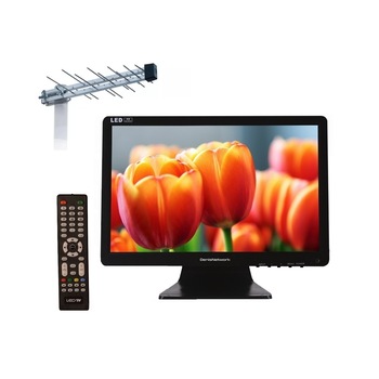 Kit televiziune portabila fara abonament, receptie terestra TVR, 12 V, 220 V, televizor si antena, ideal pentru camping, rulote, Clasa A+ Kit televiziune portabila fara abonament, receptie terestra TVR, 12 V, 220 V, televizor si antena, ideal pentru camping, rulote, Clasa A+