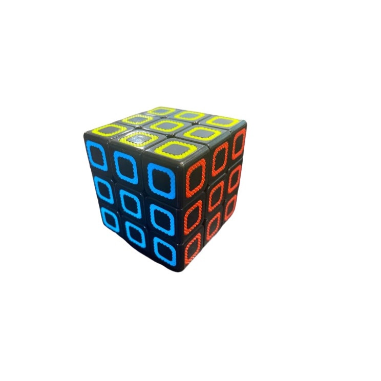 Cub Rubik Vision, negru cu insertii colorate