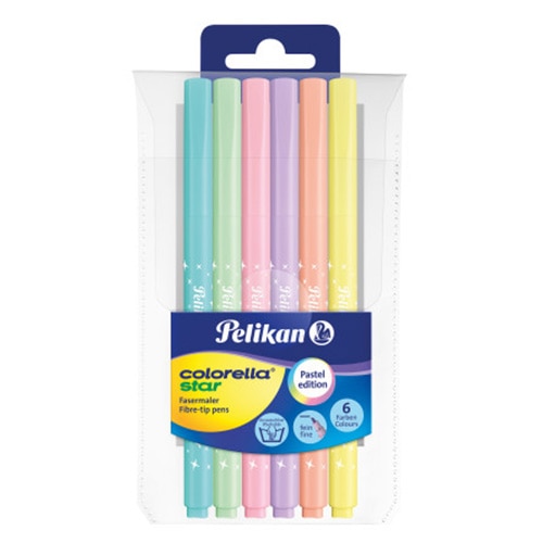 Set 6 Carioci Pelikan, varf tesit, seria colorella C302, varf 0,8 MM