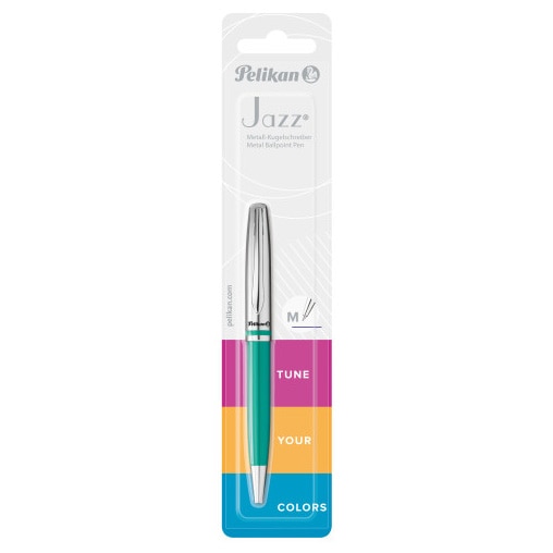 Pix Pelikan, seria Jazz Classic, mina albastra, prezentare blister, culoare corp aqua