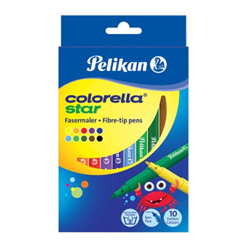 Set 10 Carioci Pelikan, varf tesit, seria colorella C302, varf 0,8 MM
