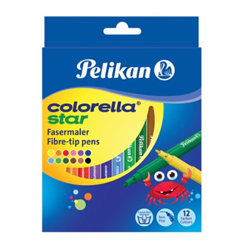 Set 12 Carioci Pelikan, varf tesit, seria colorella C302, varf 0,8 MM