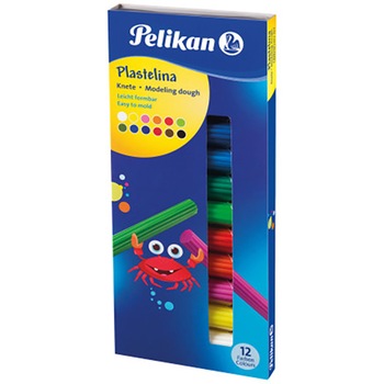 Set 12 culori plastilina Pelikan, culori standard in cutie de carton Set 12 culori plastilina Pelikan, culori standard in cutie de carton