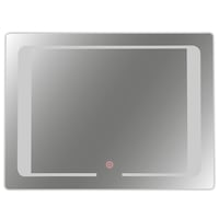 Oglinda Baie, Moderna Dreptunghiulara, 80 x 60 cm, Iluminta Led Touch Senzor, Cadran Luminat