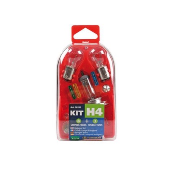 Kit becuri si sigurante 12V, halogen H4 P43, 11buc Kit becuri si sigurante 12V, halogen H4 P43, 11buc