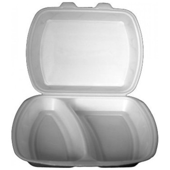 Caserola polistiren 2 compartimente 200buc/set Caserola polistiren 2 compartimente 200buc/set