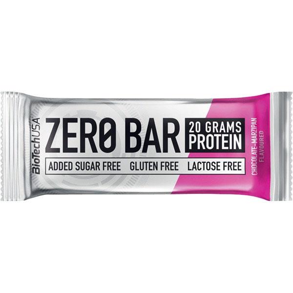 Baton cu Proteine Zero Bar Ciocolata cu Martipan 50 grame x 20 bucati Bio Tech USA