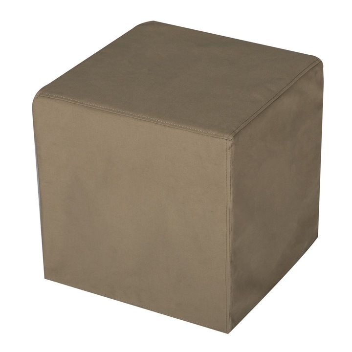 YANA zsámoly, kocka típus, fix, négyzet alakú, szövet, 40 x 40 x 40 cm, sötétbézs