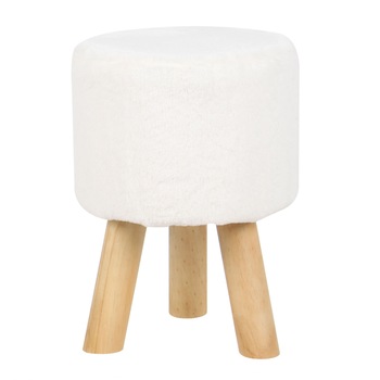 Taburet YANA fix, rotund, blana alba, 32 x 32 x 45 cm Taburet YANA fix, rotund, blana alba, 32 x 32 x 45 cm