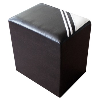 Taburet YANA tip cub, fix, dreptunghiular, imitatie piele wenge, 40 x 30 x 42 cm Taburet YANA tip cub, fix, dreptunghiular, imitatie piele wenge, 40 x 30 x 42 cm