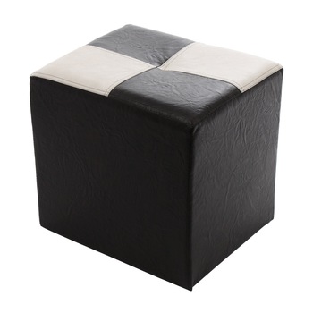 Taburet YANA tip cub, fix, dreptunghiular, imitatie piele wenge + crem, 40 x 30 x 40 cm Taburet YANA tip cub, fix, dreptunghiular, imitatie piele wenge + crem, 40 x 30 x 40 cm