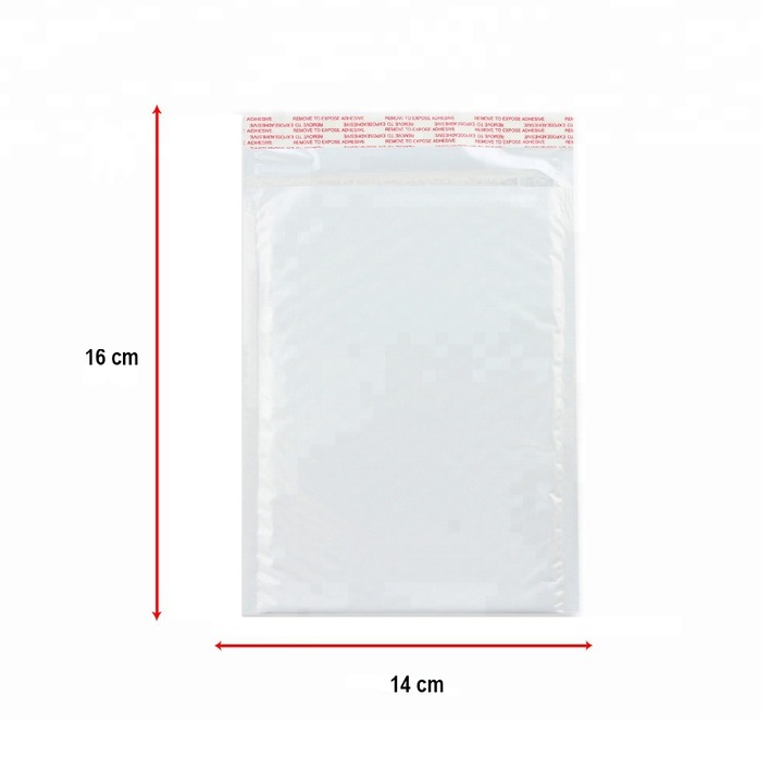 Set 100 Plicuri cu bule antisoc 14x16 cm 9994059 Alb