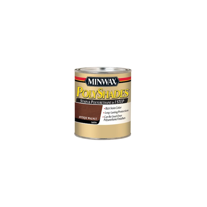 Minwax PolyShades 275 VOC лак за дърво, античен орех, сатен, 0,236 l