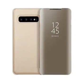Husa Flip Mirror pentru Galaxy S10 Plus Gold Husa Flip Mirror pentru Galaxy S10 Plus Gold