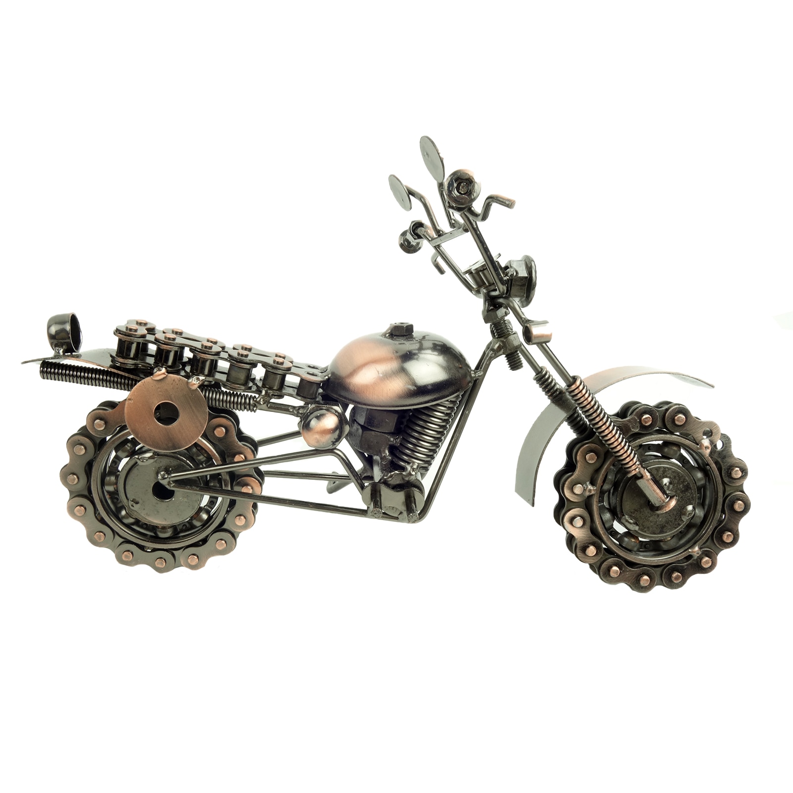 Motocicleta Steampunk, de colectie, 26 cm, din metal, culoare bronz