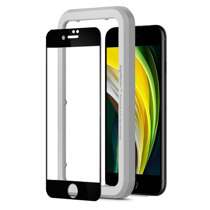 Spigen AlignMaster FC iPhone SE 2 / iPhone 7 / iPhone 8 (4.7 "), 9H, fekete