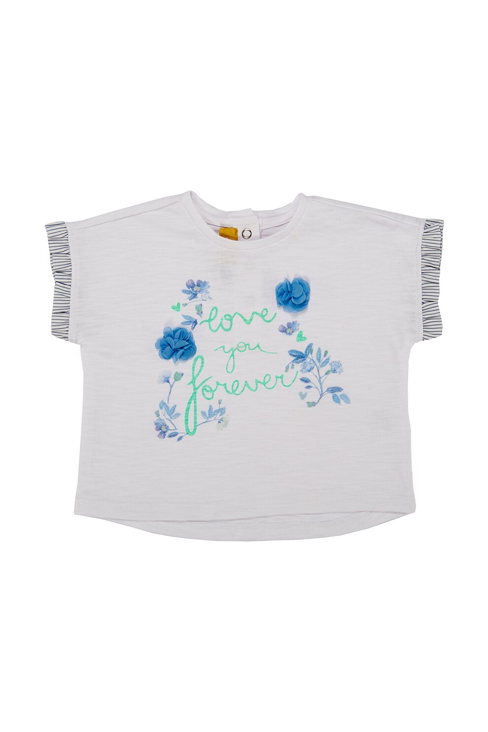 Chicco, Tricou cu imprimeu text, Alb/Albastru, 74 CM