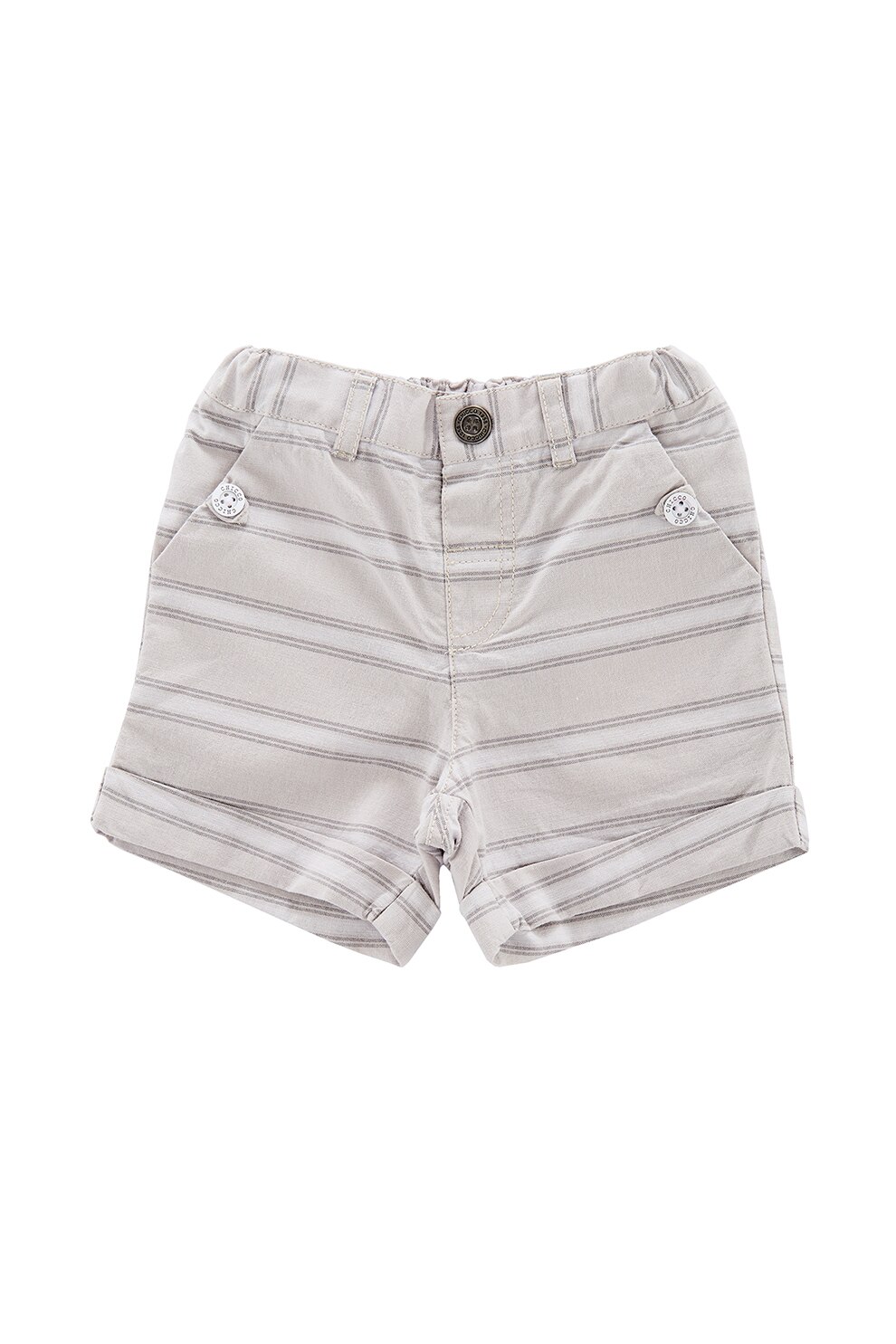 Chicco, Pantaloni scurti chino cu model cu dungi, Gri deschis, 56 CM